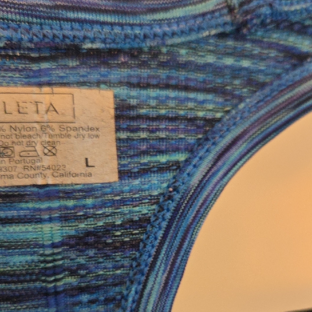 Athleta Multitone Blue Racerback Tank Top - Picture 2 of 4